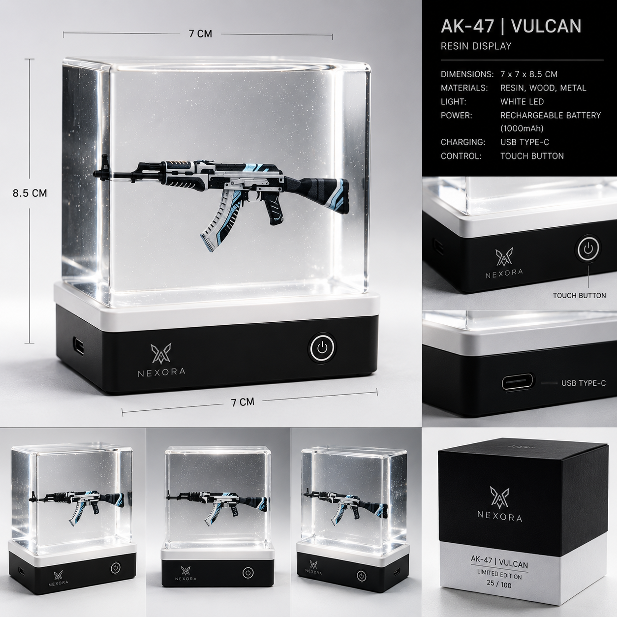 نمایشگر رزینی AK-47 Vulcan با نور LED